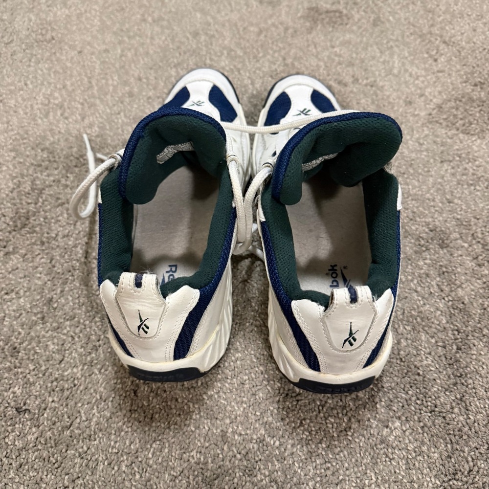Reebok Women's White Navy Green Athletic Shoes Size 10 Casual Sneakers - Picture 3 of 10